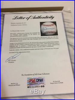 Joe DiMaggio autographed baseball official MLB American League Rawlings PSA DNA