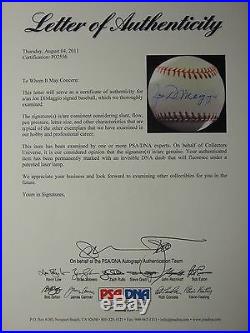 Joe Dimaggio Psa/dna Signed Official American League Baseball Autograph #p02556
