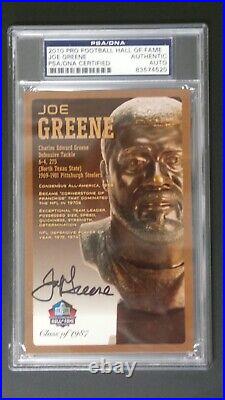 Joe Greene NFL Hall of Fame Bronze Bust Card AUTO Autograph PSA/DNA AUTHENTIC