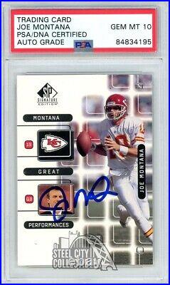 Joe Montana 1999 Upper Deck SP Signature Autograph Card #J10 PSA/DNA 10