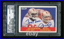 Joe Montana/Jerry Rice Autograph Signed 1990 Fleer Super Bowl MVPs PSA/DNA 49ers