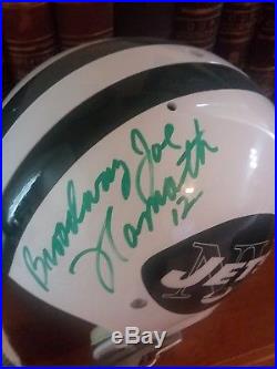 Joe Namath Jets Autographed Tk Full Size Helmet Psa Dna Broadway Joe