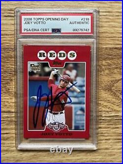 Joey Votto Signed 2008 Topps Baseball Card #218 RC Auto Red PSA DNA Autograph