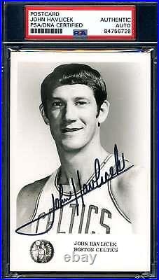 John Havlicek PSA DNA Signed 1973 Celtics Postcard Autograph