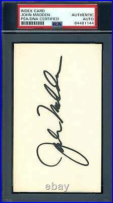 John Madden PSA DNA Coa Signed 3x5 Index Card Autograph