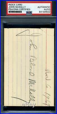 Johnny Blood McNally PSA DNA Coa Autograph Hand Signed 3x5 Index Card