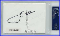 Jon Gruden PSA/DNA Sigend Auto Autograph HAND DRAWN Play Photo 1/1 Index Card