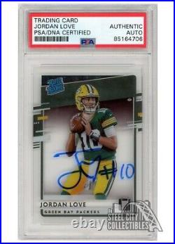 Jordan Love 2020 Chronicles Clearly Donruss Rated Rookie Auto Card RR-JL PSA/DNA
