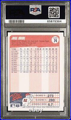 Jose Uribe 1990 Fleer Error Card. PSA/DNA Certified On-Card Autograph