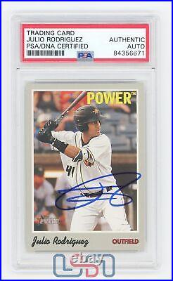 Julio Rodriguez Mariners Signed Autographed 2019 Topps Heritage #121 PSA/DNA