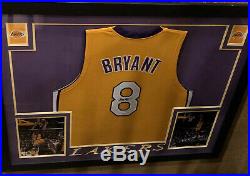 KOBE BRYANT #8, L. A. LAKERS, 5x NBA CHAMPION AUTOGRAPHED FRAMED JERSEY PSA/DNA
