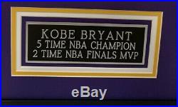 KOBE BRYANT #8, L. A. LAKERS, 5x NBA CHAMPION AUTOGRAPHED FRAMED JERSEY PSA/DNA