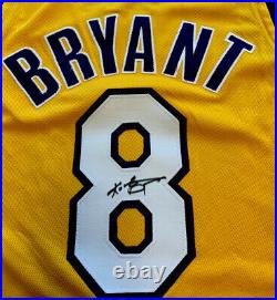 KOBE BRYANT Signed Autographed RARE Home Gold Nike Pro Cut #8 Jersey PSA/DNA