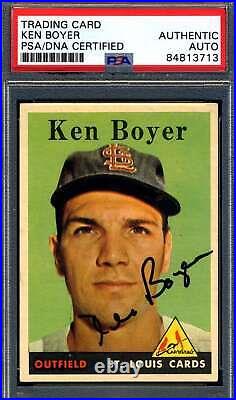 Ken Boyer PSA DNA Signed 1958 Topps Autograph