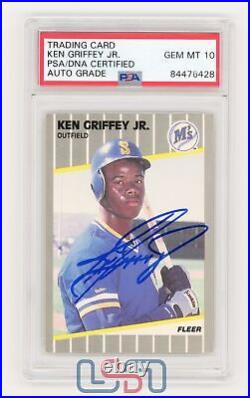 Ken Griffey Jr. Mariners Signed Autographed 1989 Fleer #548 PSA/DNA 10