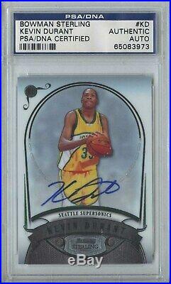 Kevin Durant 2007 08 Bowman Sterling RC Rookie Signed Auto PSA/DNA Autograph