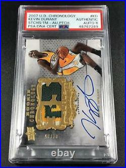 Kevin Durant 2007 Ud Chronology Stitches In Time Patch Rookie /35 Psa/dna 8 Auto