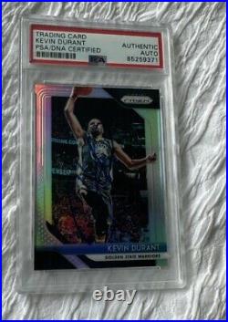 Kevin Durant Signed 2018-19 Panini Prizm PSA DNA Autograph Golden State Warriors