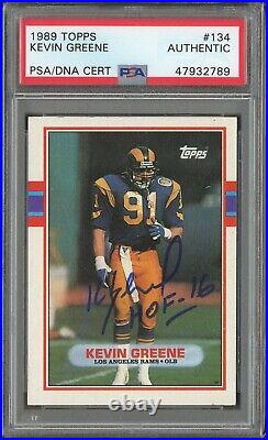 Kevin Greene Signed 1989 Topps #134 PSA/DNA Certified Autograph HOF AUTO