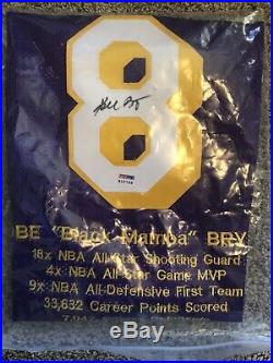 Kobe Bryant Autographed Jersey with PSA DNA COA Authentic Autograph Lakers