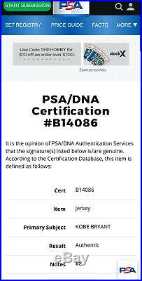 Kobe Bryant, Autographed Purple 8 Jersey PSA/DNA COA + DISPLAY PLAQUE