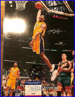 Kobe Bryant Signed 16x20 Photo Autographed PSA/DNA COA Los Angeles Lakers