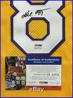 Kobe Bryant Signed yellow Lakers #8 rookie era Jersey BOLD Autograph PSA DNA COA