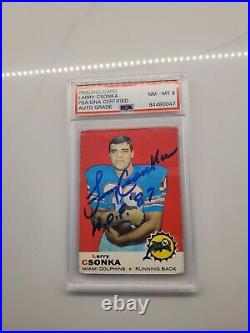 LARRY CSONKA Autographed 1969 Topps 120 ROOKIE CARD RC Signed HOF Auto PSA DNA