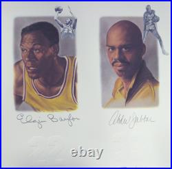 Lakers Legends Autographed Lithograph 5 Sigs Chamberlain Jabbar Psa/dna 111013