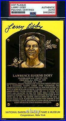 Larry Doby PSA DNA Coa Signed Gold HOF Postcard Autograph