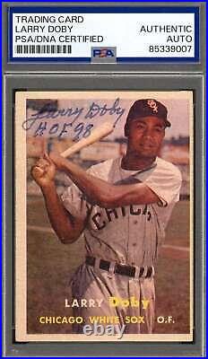 Larry Doby PSA DNA Signed HOF 98 1957 Topps Autograph