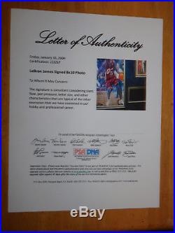 Lebron James Signed Autographed Framed Photo 2003 Topps Rc PSA DNA LOA