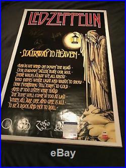 Led Zeppelin Autographed Poster Plant + Page + Jones PSA/DNA AUTHENTICATED
