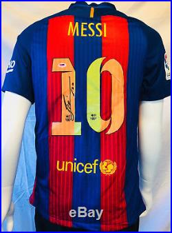 Lionel Leo Messi Signed Autographed Barcelona Nike Soccer Jersey PSA/DNA