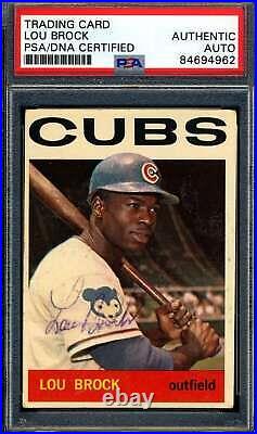 Lou Brock PSA DNA Signed 1964 Topps Autograph