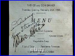 Lou Gehrig Psa/dna Certified Authentic Signed 1935 Menu Autographed Rare