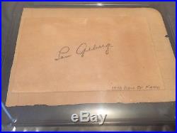 Lou Gehrig Signed Autographed 3x5 Cut PSA DNA Mint 9