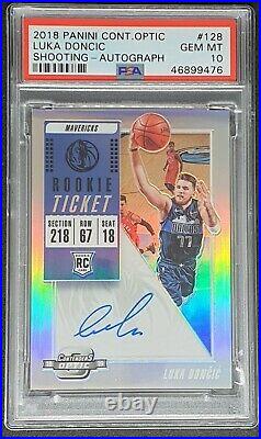Luka Doncic 2018-19 Panini Contenders Optic Rookie Ticket Auto RC Prizm PSA 10