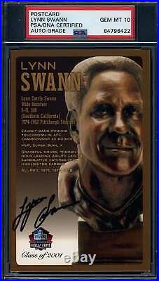 Lynn Swann Gem Mint 10 PSA DNA Signed HOF Bronze Bust Postcard Autograph
