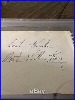MARTIN LUTHER KING JR SIGNED CUT SIGNATURE GRADED PSA/DNA 8 NM 1965 Univ Of Wis