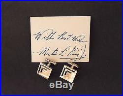 MARTIN LUTHER KING JR's personal cuff links & autograph with PSA/DNA LOA sigend