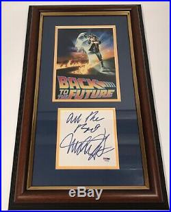 MICHAEL J FOX SIGNED BACK TO THE FUTURE FRAMED/MATTED DISPLAY PSA/DNA COA 23x14