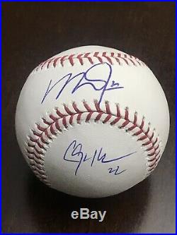 MIKE TROUT and CLAYTON KERSHAW 2014 MVPs Signed Autograph Auto Baseball PSA/DNA