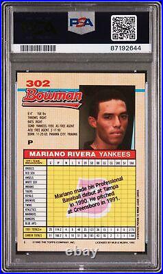 Mariano Rivera RC Auto 1992 Bowman #302 PSA DNA Rookie Card Autograph