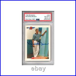 Mariano Rivera Yankees Autographed 1992 Bowman Rookie Card PSA 8/DNA 10 02532750