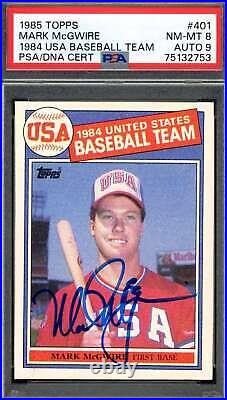 Mark McGwire Mint 9 PSA DNA Signed 1985 Team USA Olympics Autograph