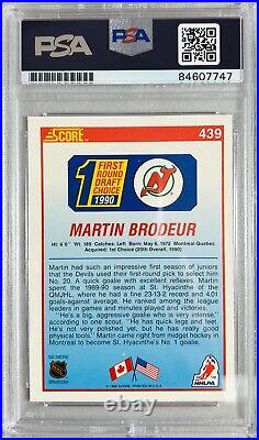 Martin Brodeur auto 1990 Score RC #439 New Jersey Devils PSA Encapsulated