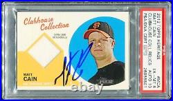 Matt Cain 2012 Topps Heritage Clubhouse Game Used Jersey PSA/DNA AUTO AUTOGRAPH