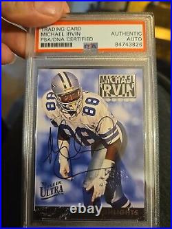 Michael Irvin autograph card PSA/DNA certified