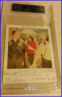 Michael Jackson withKids Autographed Polaroid Photo PSA/DNA Authenticated